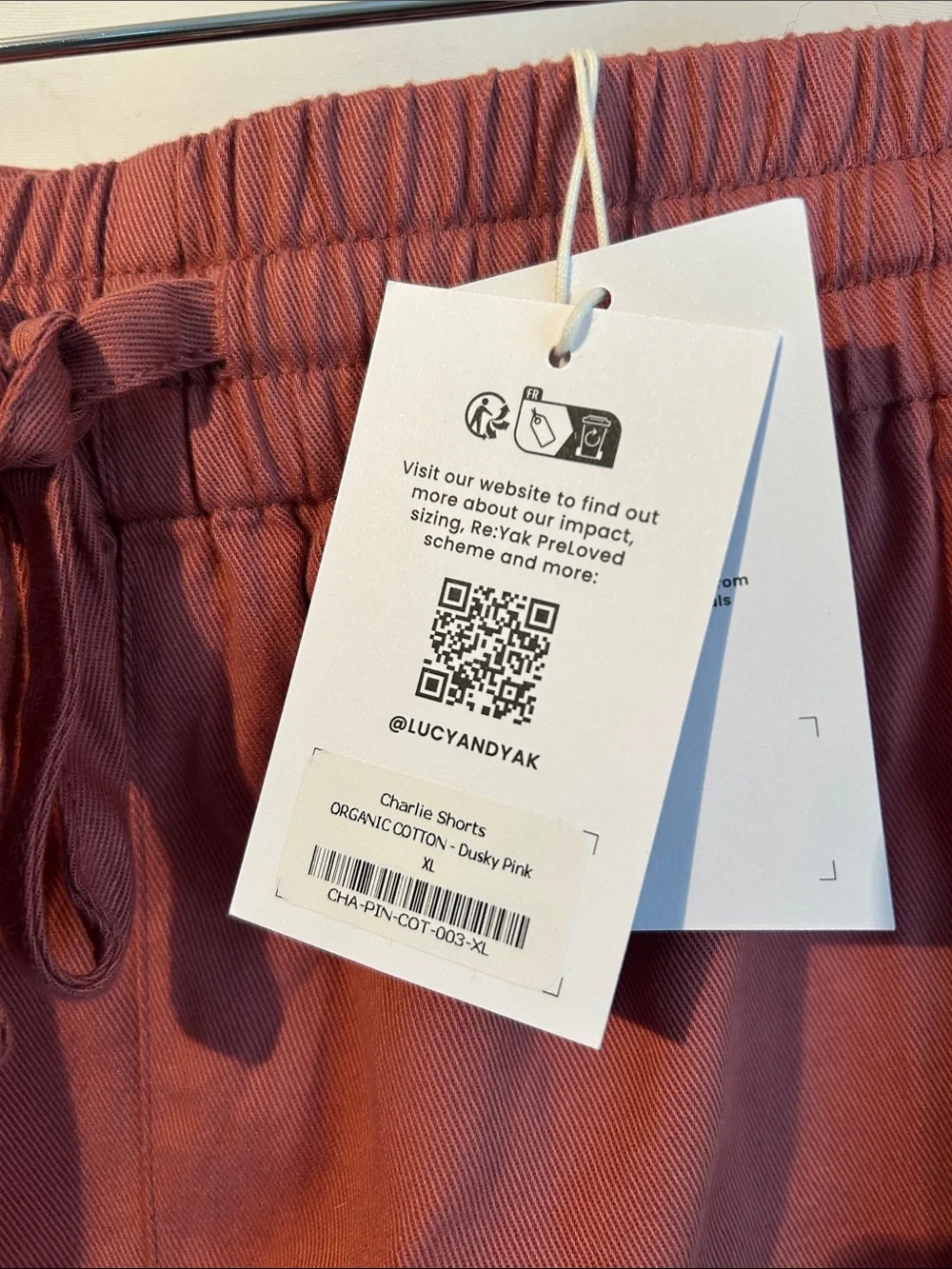 Lucy & Yak Rust Terracotta Elastic Waist Shorts